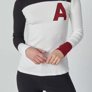 Alp N Rock Lou Mock Neck Off White/Black with accent